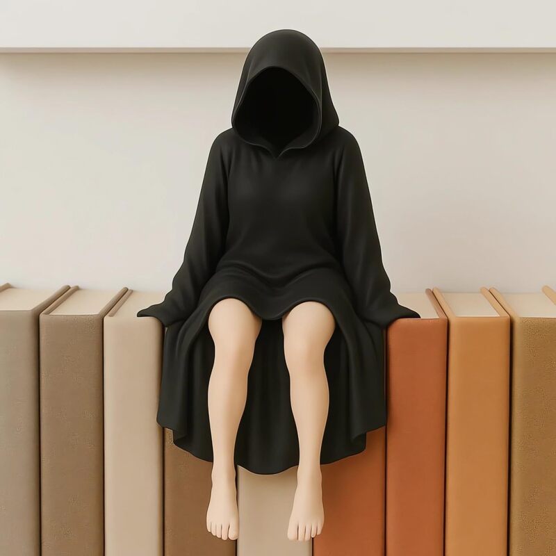 Gothic Halloween Female Sitting Statue | Resin Figurine | Desktop & Home Decor | 3 Styles