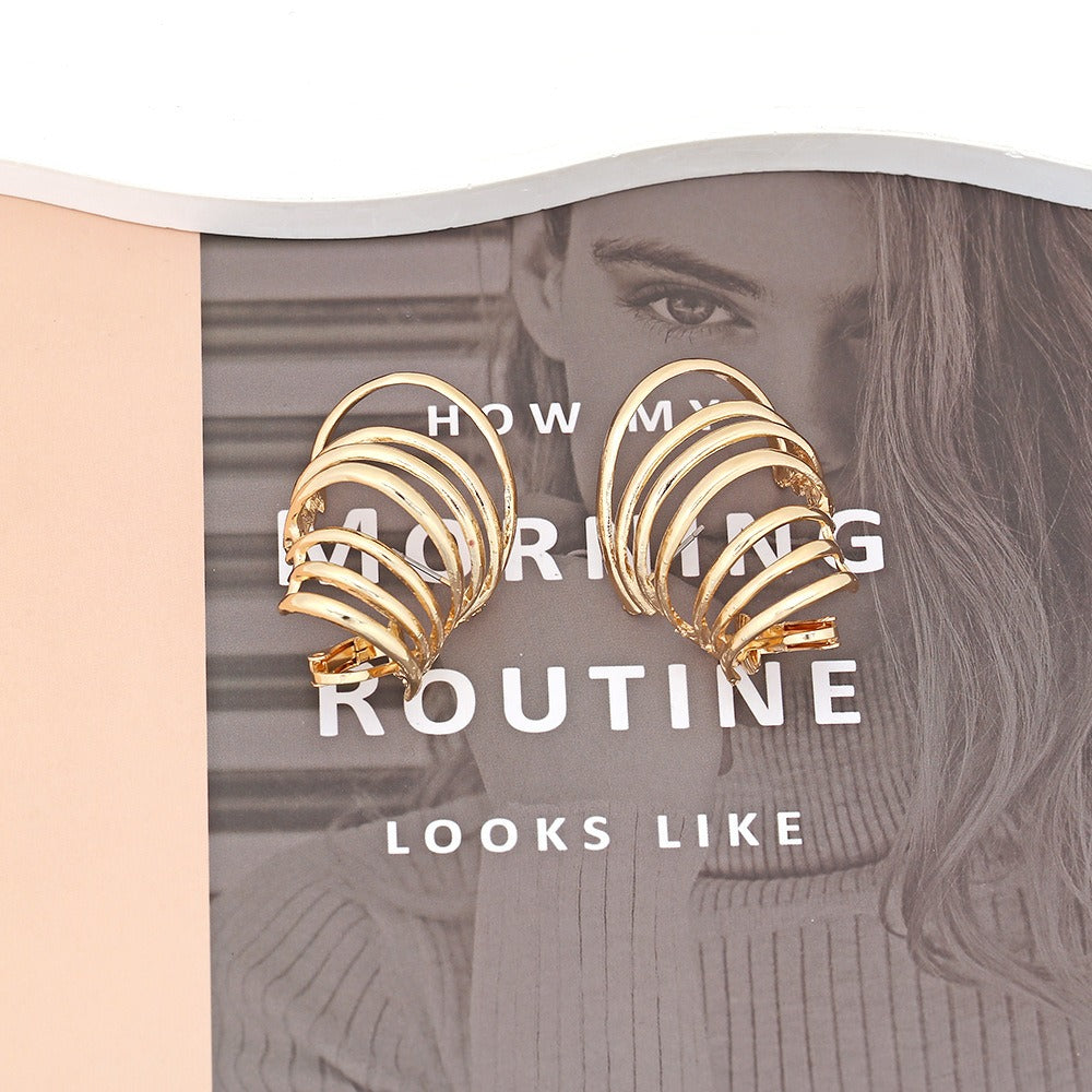 Retro Multi-Layer Hoop Earrings – Full Ear Statement