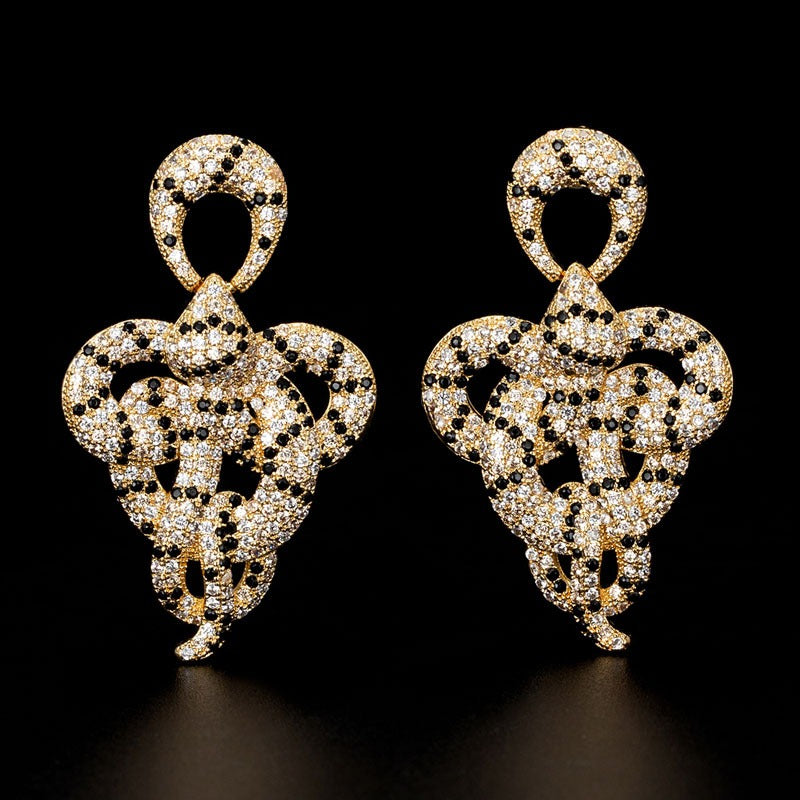 Micro-Encrusted Snake Earrings