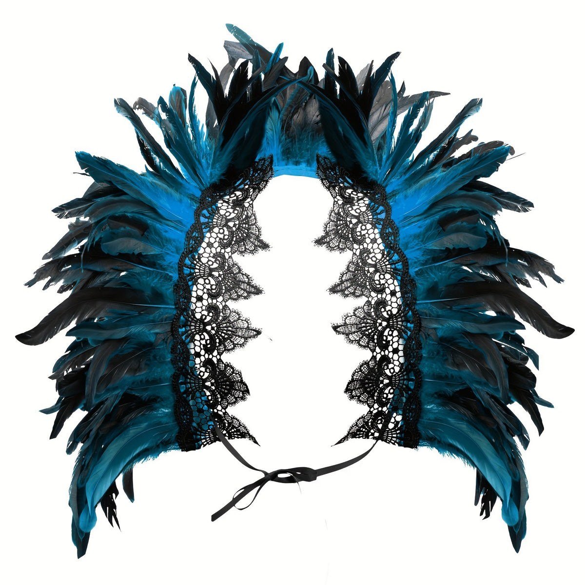 Gothic Feather Lace Long Shawl