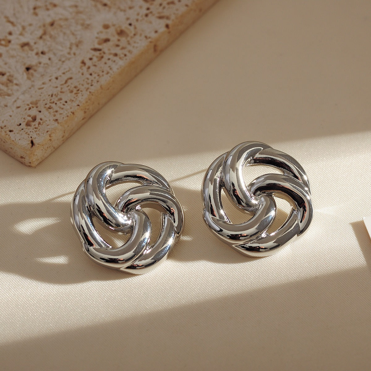 Hollow 3D Flower Earrings
