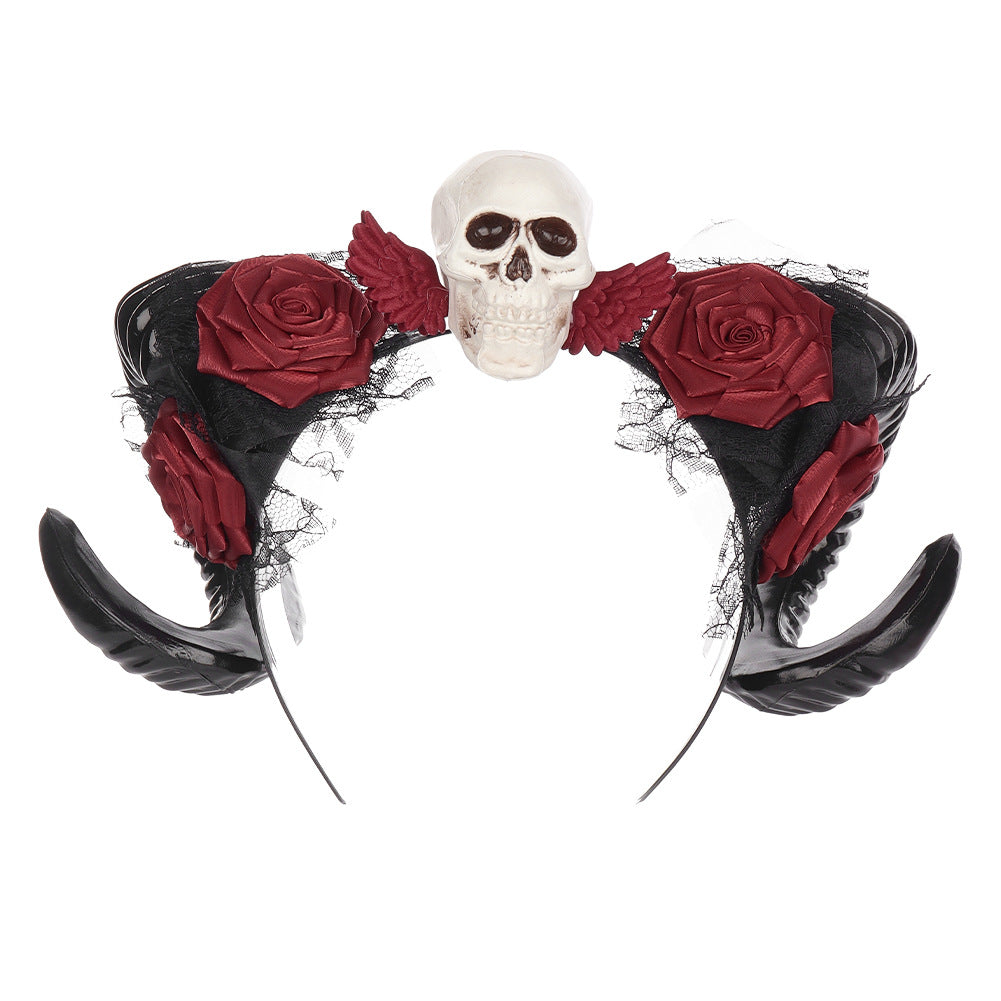 Gothic Dark Horn Headband | Skull Devil Hair Accessory for Halloween & Cosplay