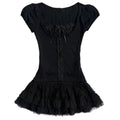 Sweet Gothic Vintage A-Line Mini Dress – Bowknot Detail