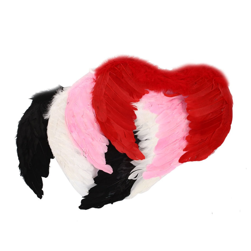 Adult Feather Angel Wings | Halloween Cosplay & Fairy Costume Prop | 4 Colors