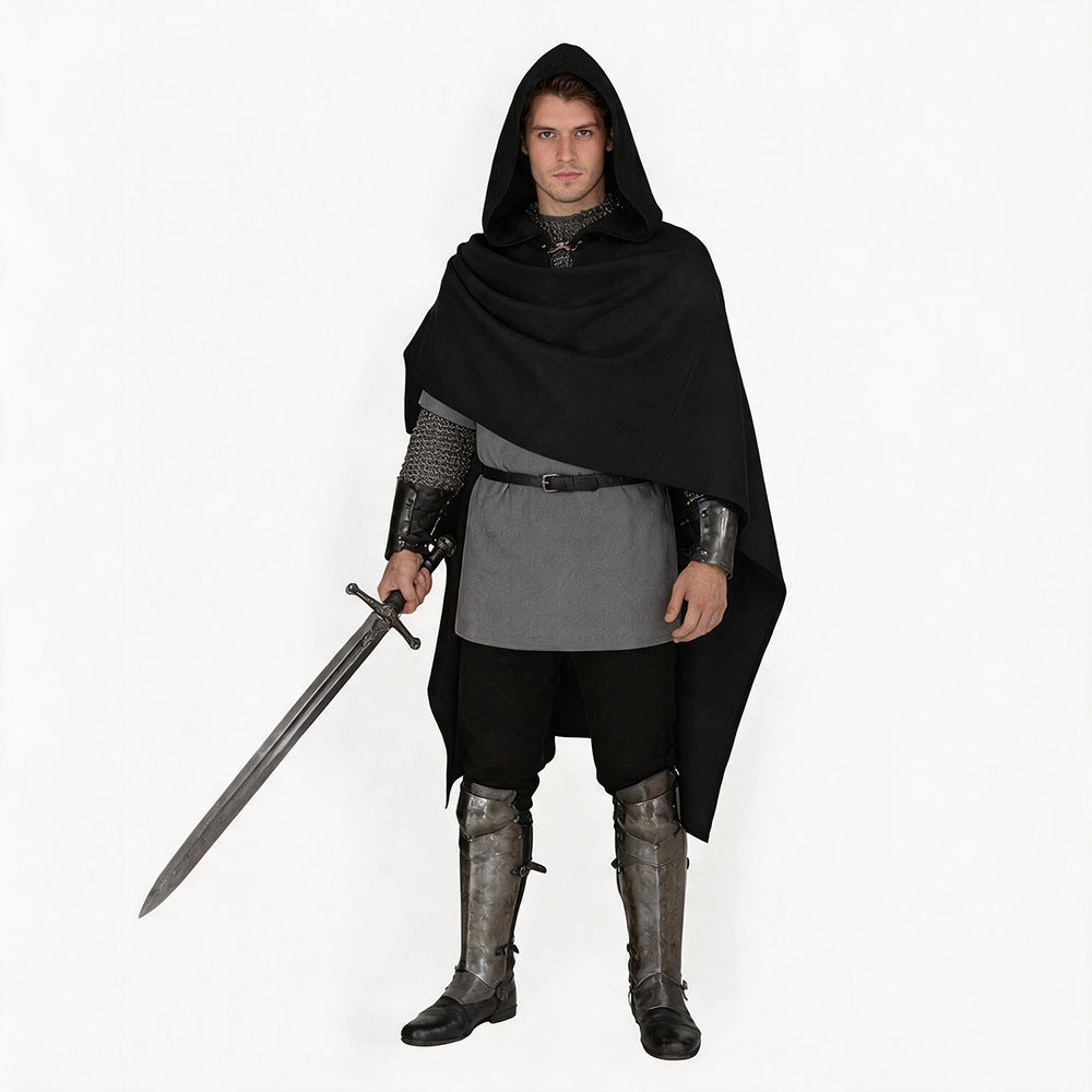 Medieval Knight Cosplay Cape | Gothic Halloween Renaissance Cloak in Wool or Fleece