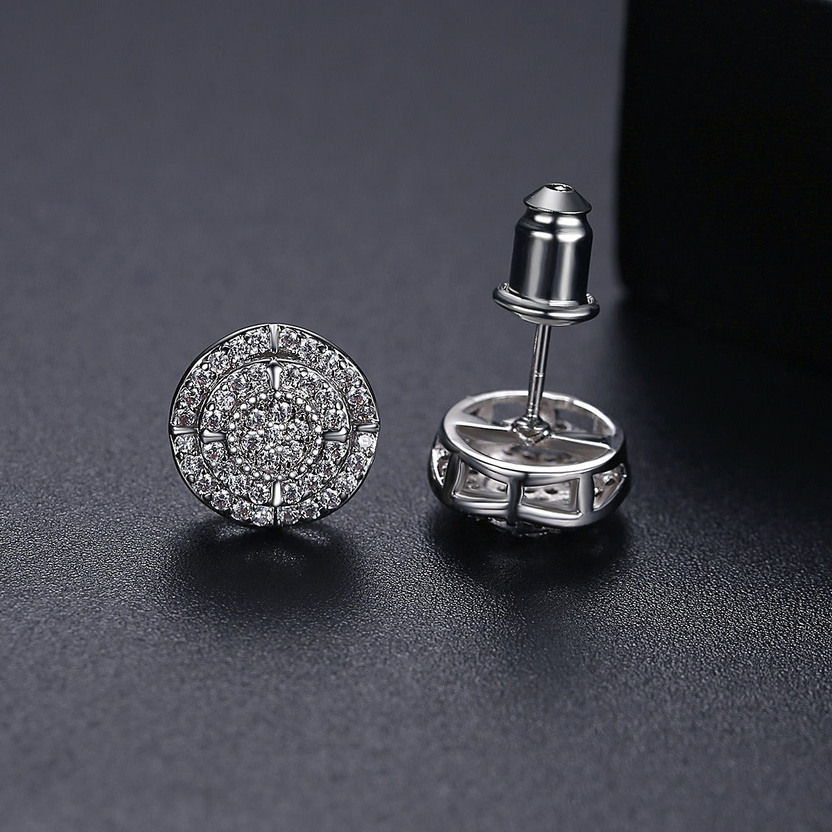 Copper Zircon Stud Earrings
