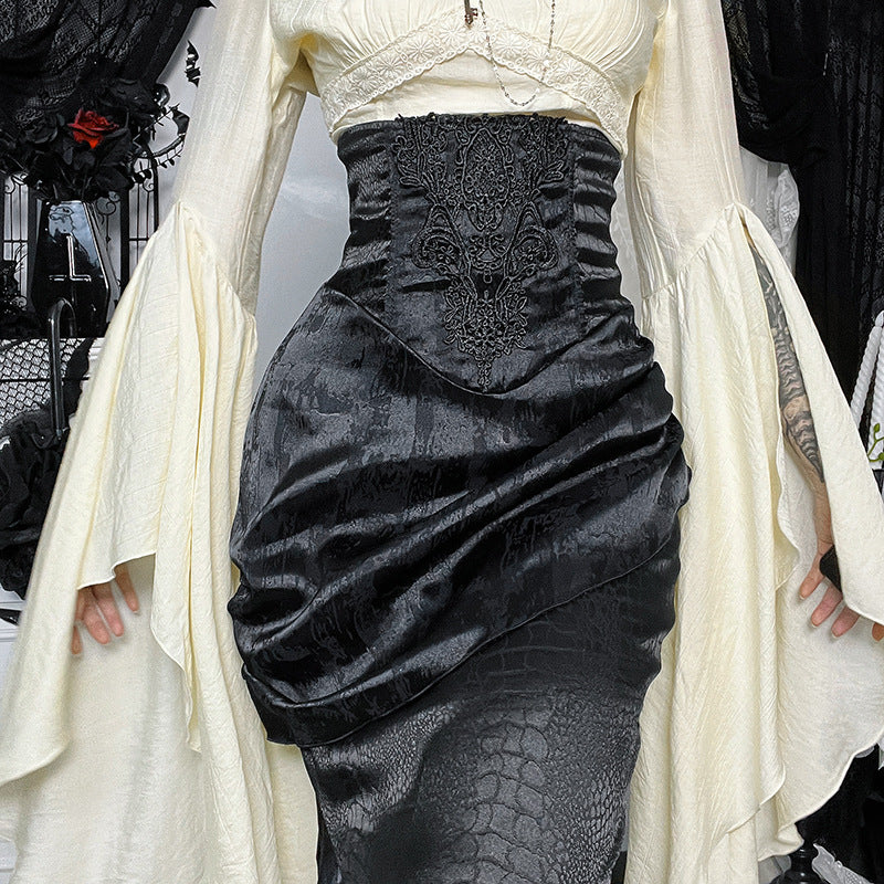 Gothic High Waist Fishtail Maxi Skirt