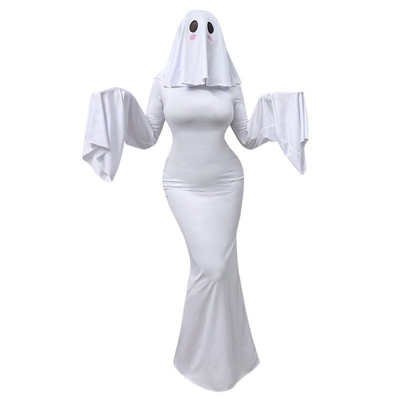 Ghost Girl Halloween Cosplay Dress | Cute Lace Long Sleeve Costume