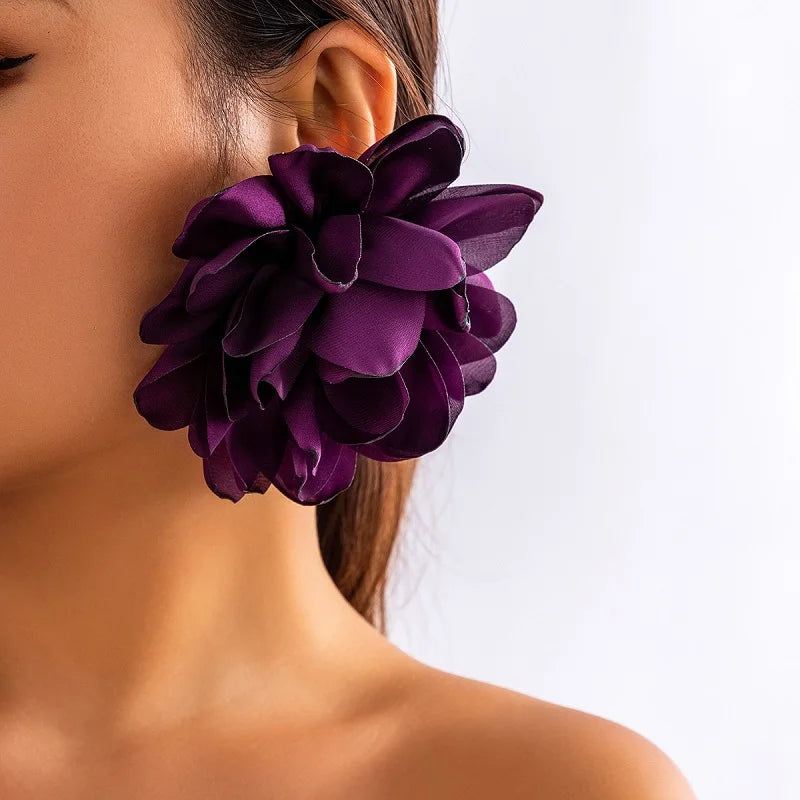 Enchanted Bloom Satin Flower Earrings