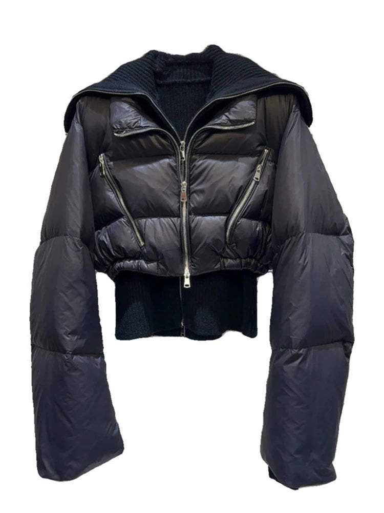 Sleeveless Knitted Vest & Zipper Coat Set | Women's 2-Piece Warm Suit | Wine & Black | M–L