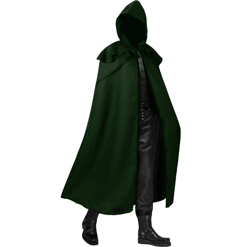 Medieval Hooded Monk Cloak | Gothic Ranger Belted Cape for Halloween & Cosplay