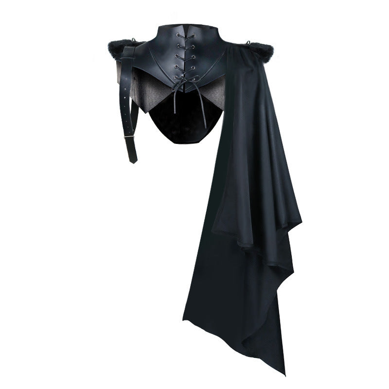 Gothic Vampire Cape & Death God Cloak | Black Jacquard Halloween Costume
