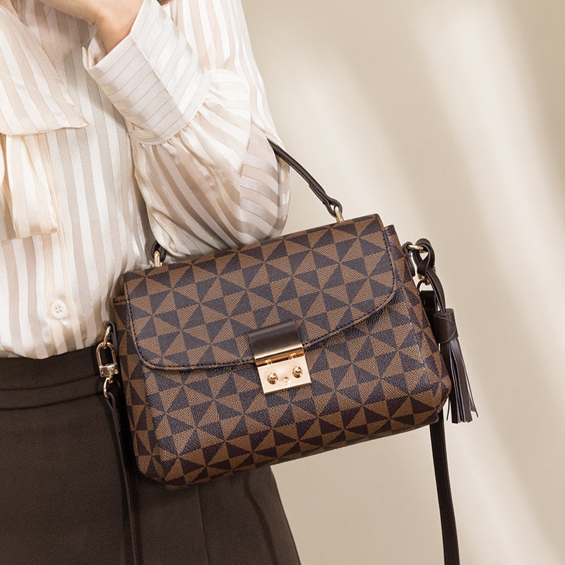 Plaid Vintage Shoulder Bag — Crossbody & Top Handle