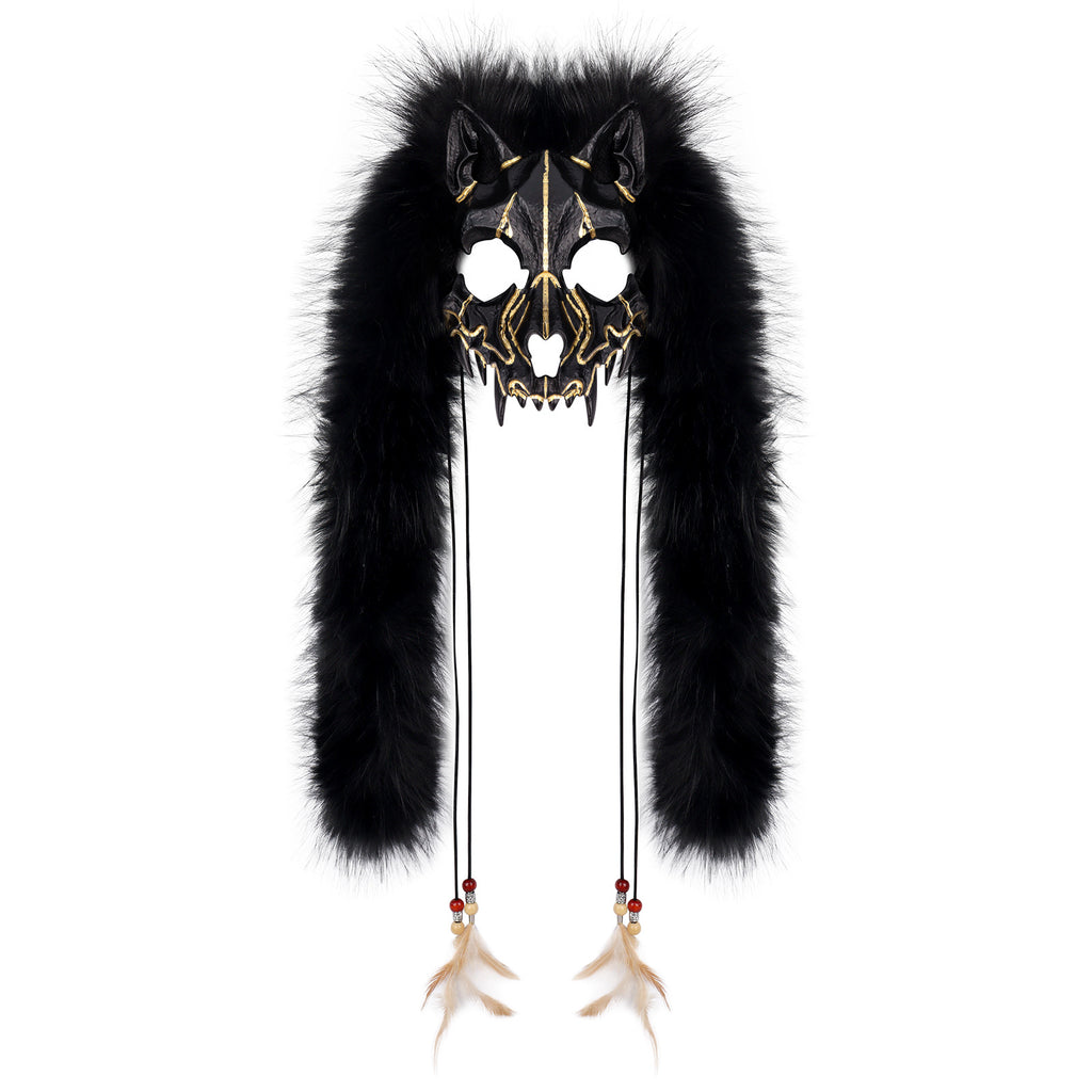 Faux Fur Fox & Werewolf Mask | Viking Animal Headwear | Halloween Cosplay | 6 Colors
