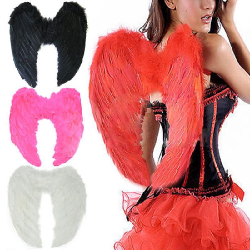 Adult Feather Angel Wings | Halloween Cosplay & Fairy Costume Prop | 4 Colors