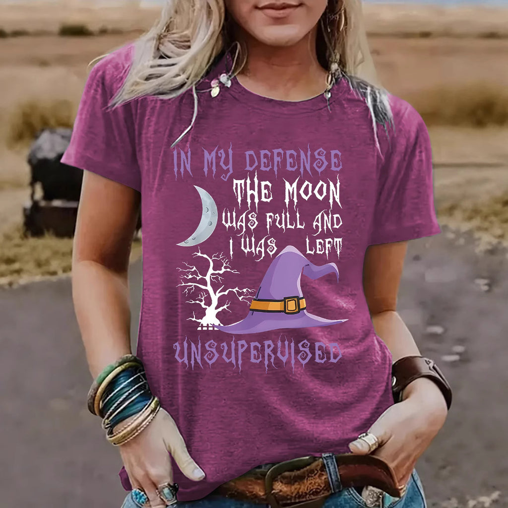 Halloween Witch Pattern Short Sleeve Tee