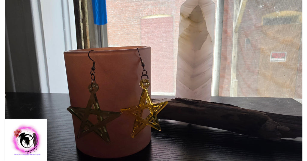 The Cyber-Star Talisman: Translucent Neon Resin Earrings