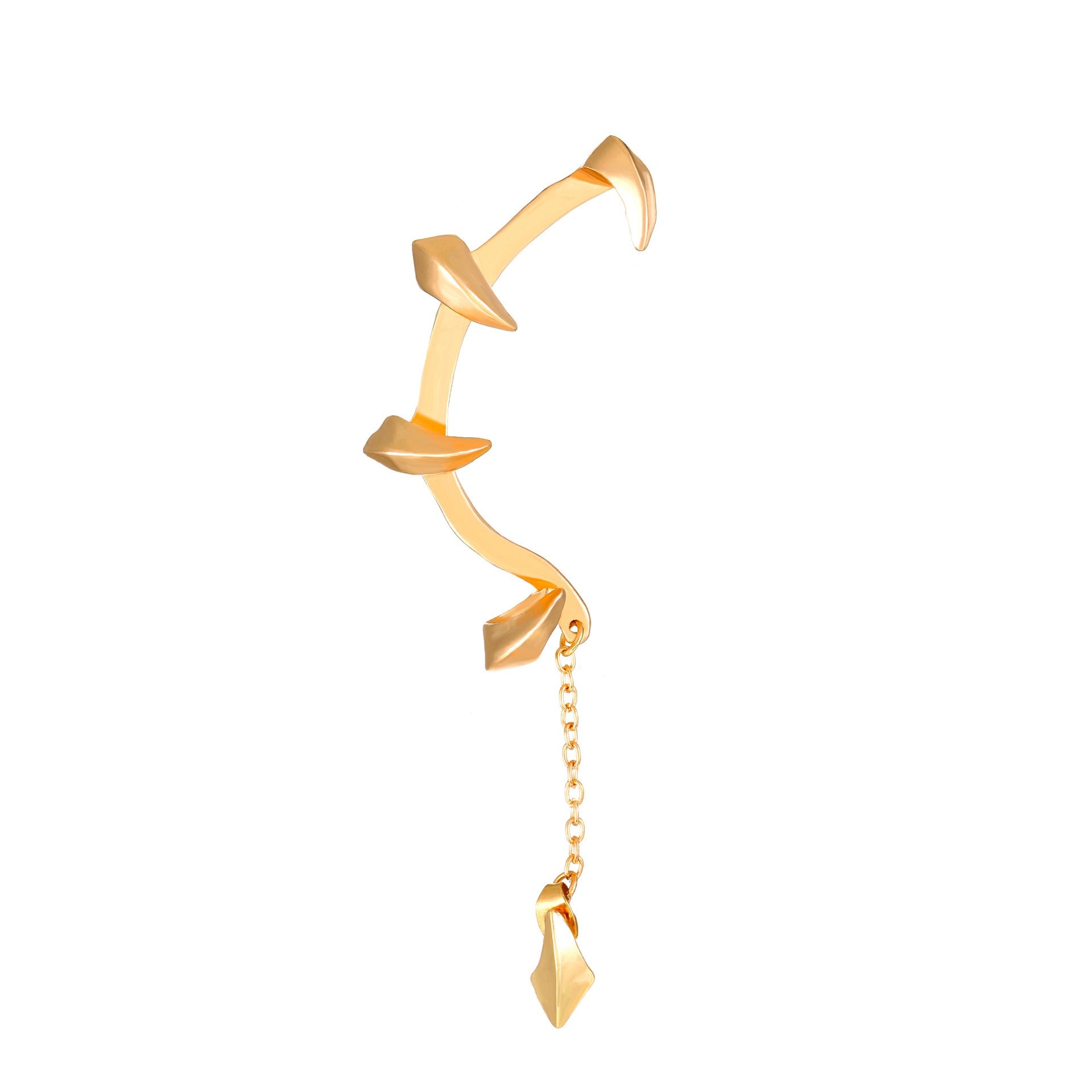 Gothic Devil Minion Ear Clips | No-Pierce Alloy Ear Bone Cuff | Punk Dark Jewelry | White & Gold