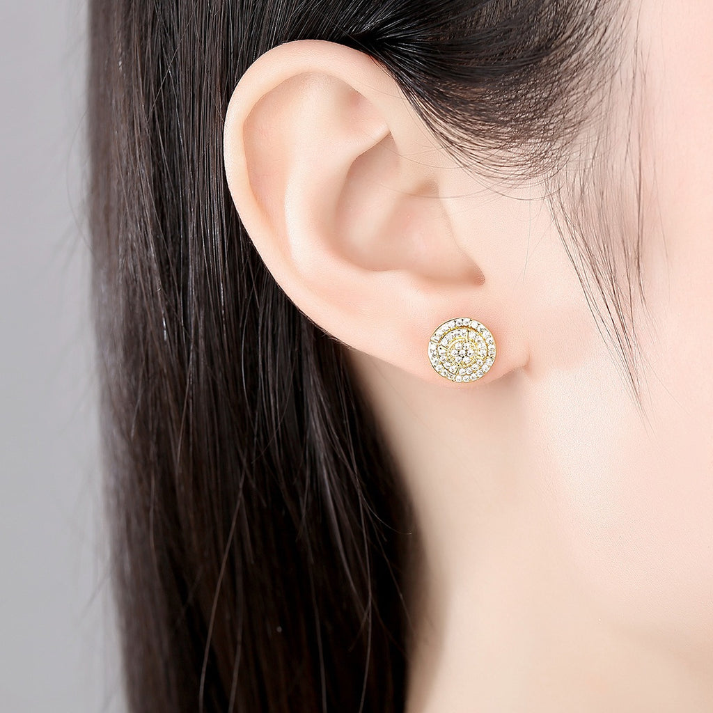 Copper Zircon Stud Earrings
