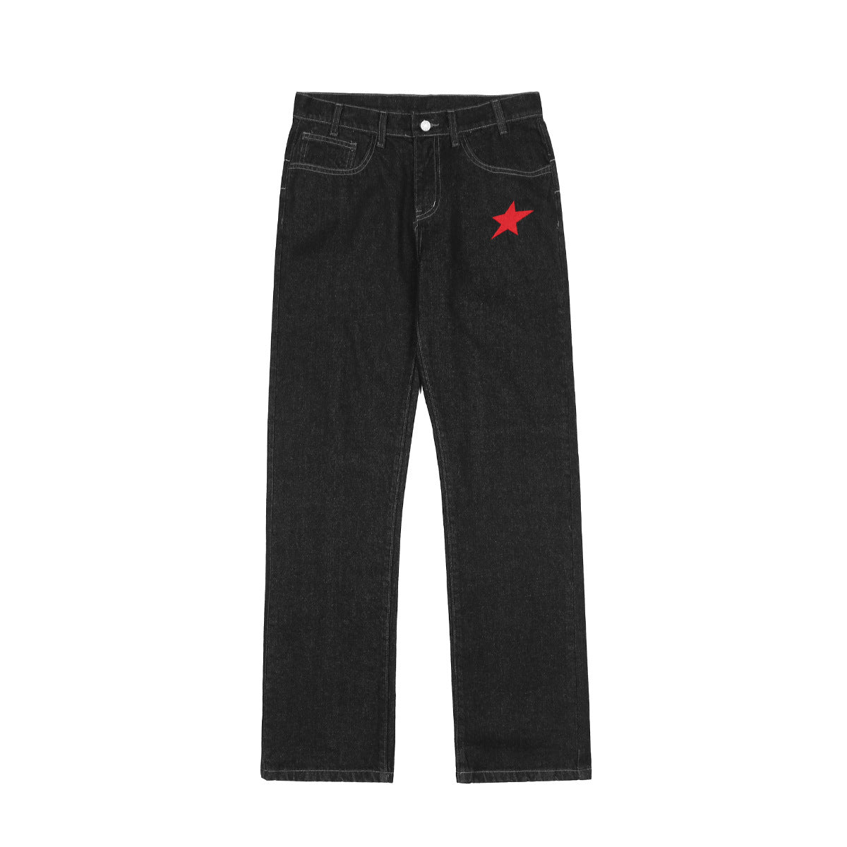 🕱️ Dark Gothic Embroidered Street Jeans