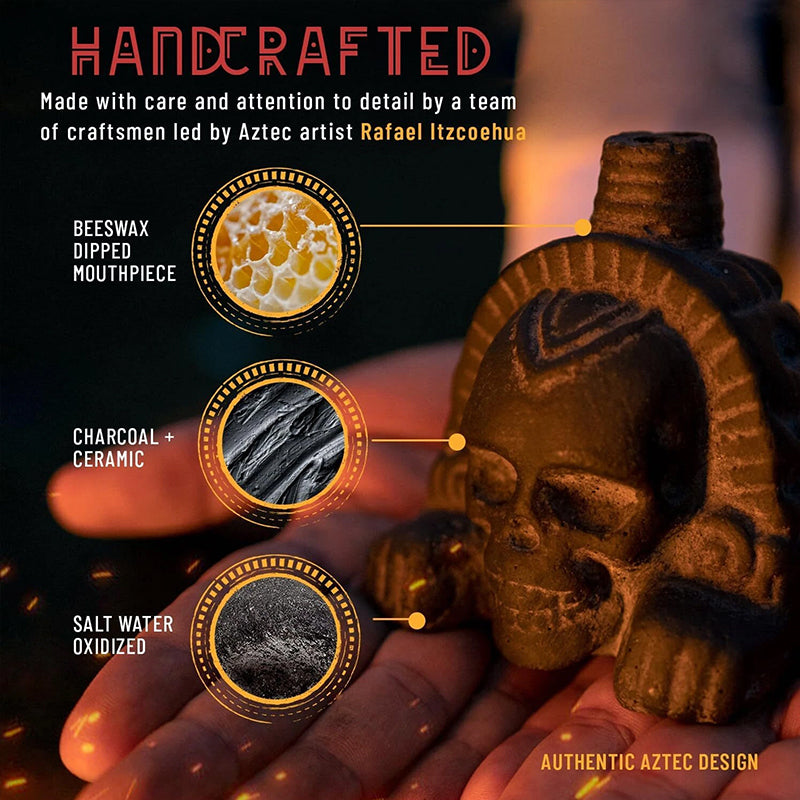 Aztec Death Whistle | Screaming Skull Resin Prop | Halloween & Occult Decor
