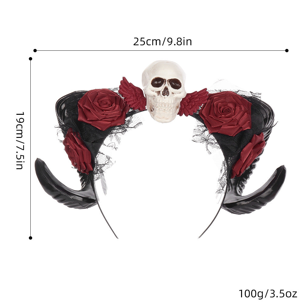 Gothic Dark Horn Headband | Skull Devil Hair Accessory for Halloween & Cosplay