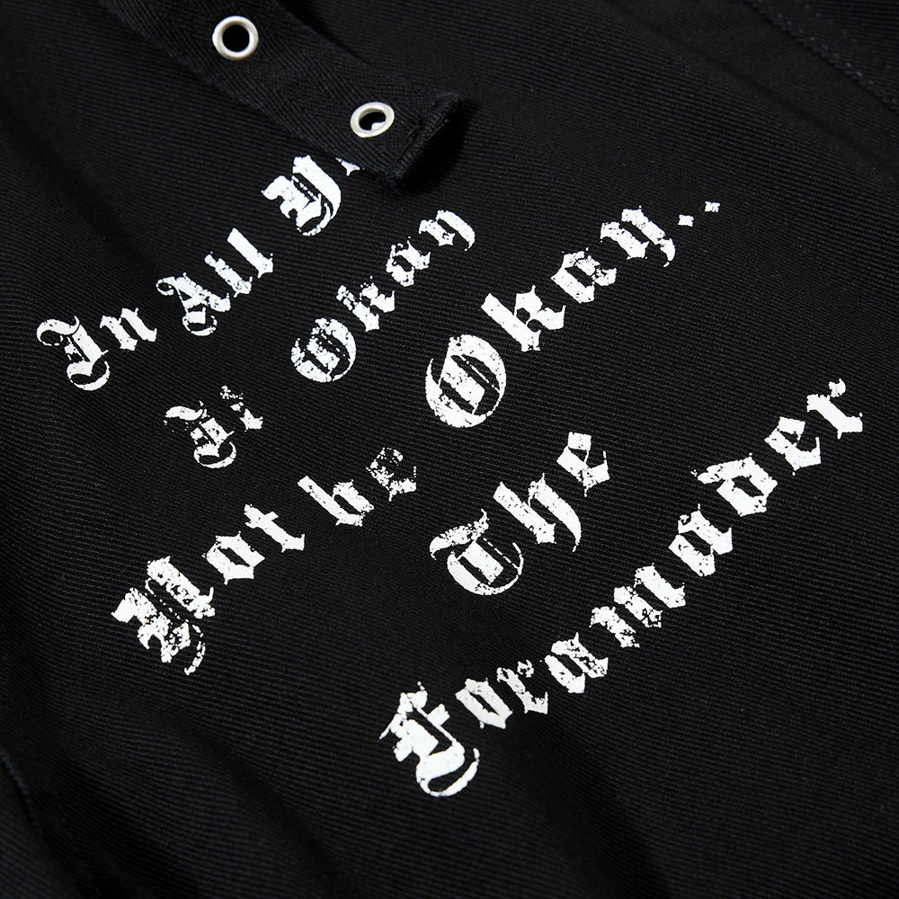 Gothic Letter Wide-Leg Floor Pants