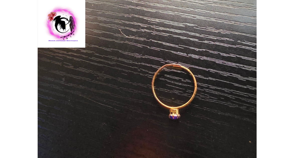 👑 Midnight Blue Vintage-Inspired Adjustable Ring 👑