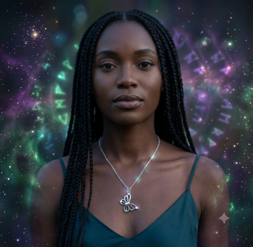 🔮 Silver Butterfly Cosmos Pendant