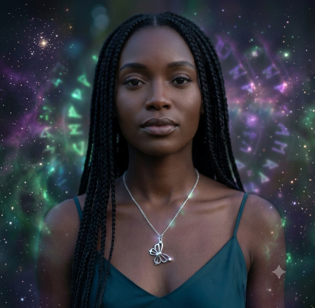 🔮 Silver Butterfly Cosmos Pendant
