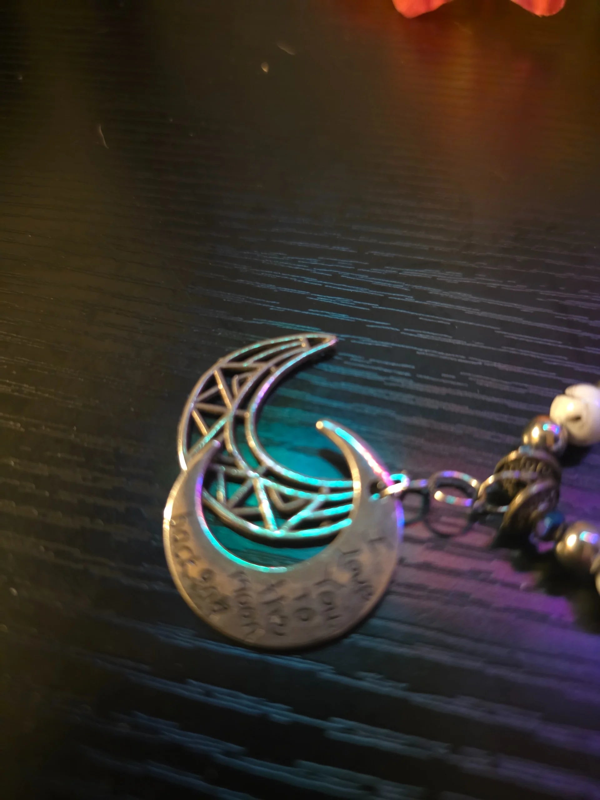 🌙 "Over the Moon" Stained-Glass Statement Necklace