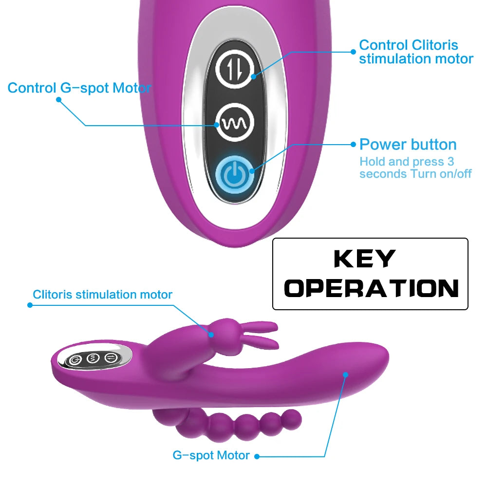 Triple Pleasure Rabbit Vibrator