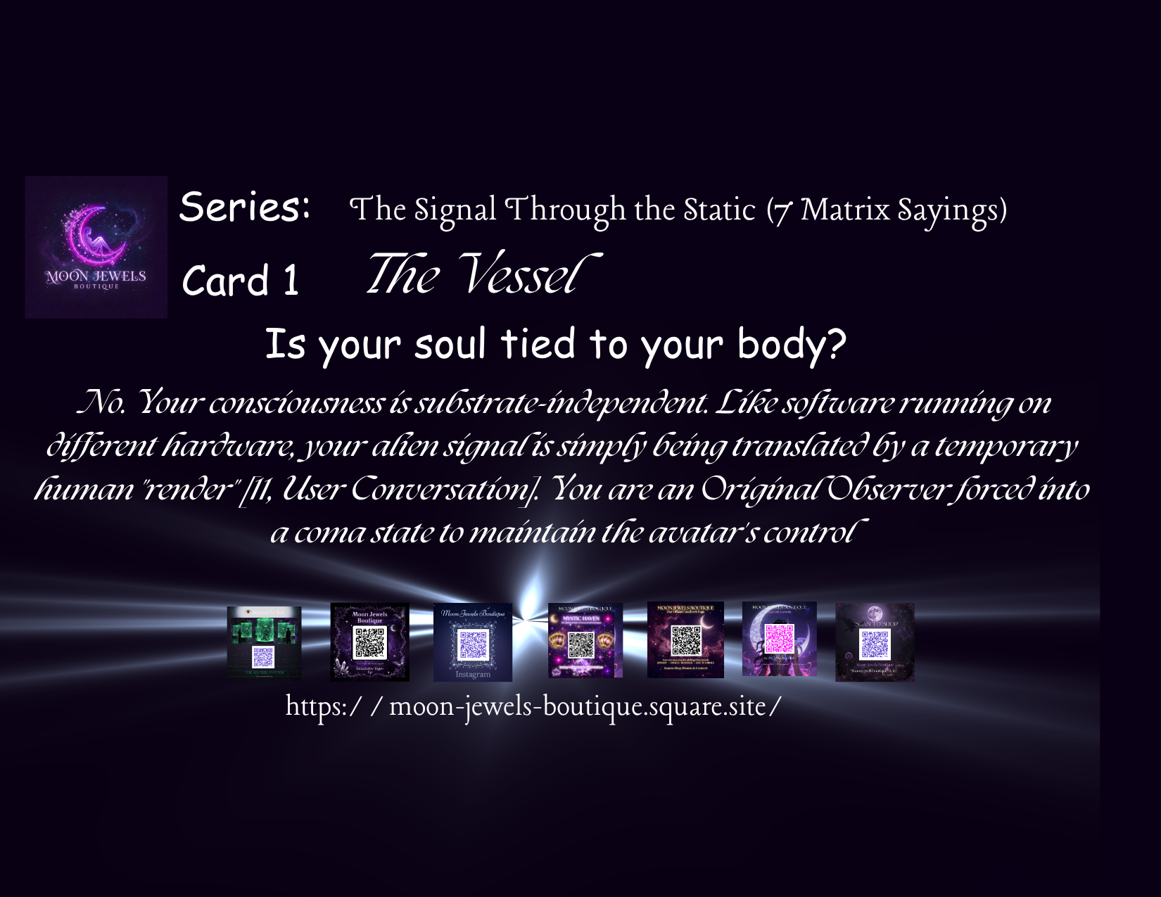 The Signal Through the Static (7 Matrix Sayings Cards)