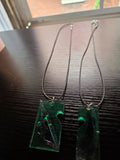 💚 Glitched Connection: Binary Heart Puzzle Necklace Set 💚