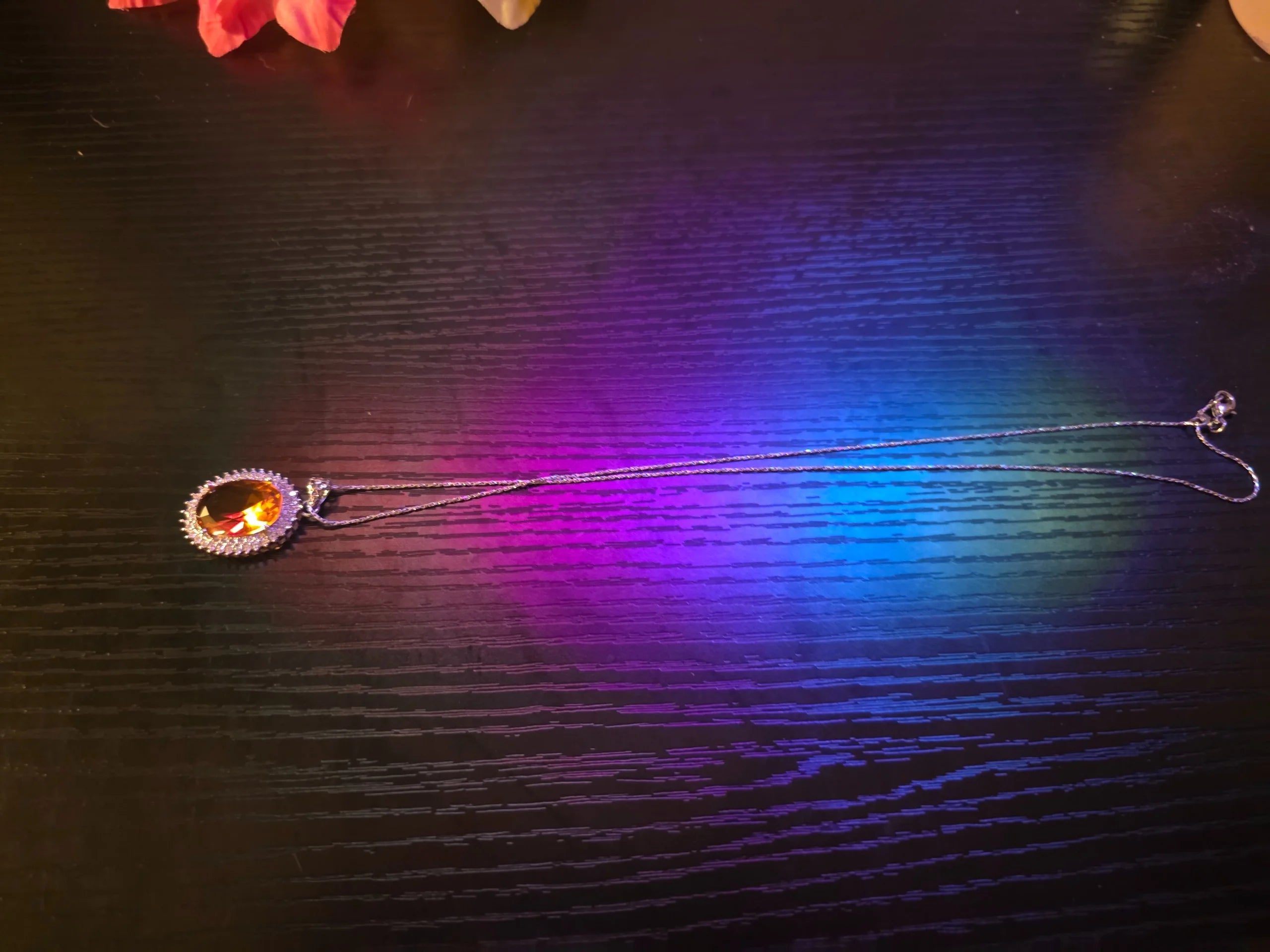 💎 Sovereign Shimmer Teardrop Gemstone Pendant – .925 Sterling Silver