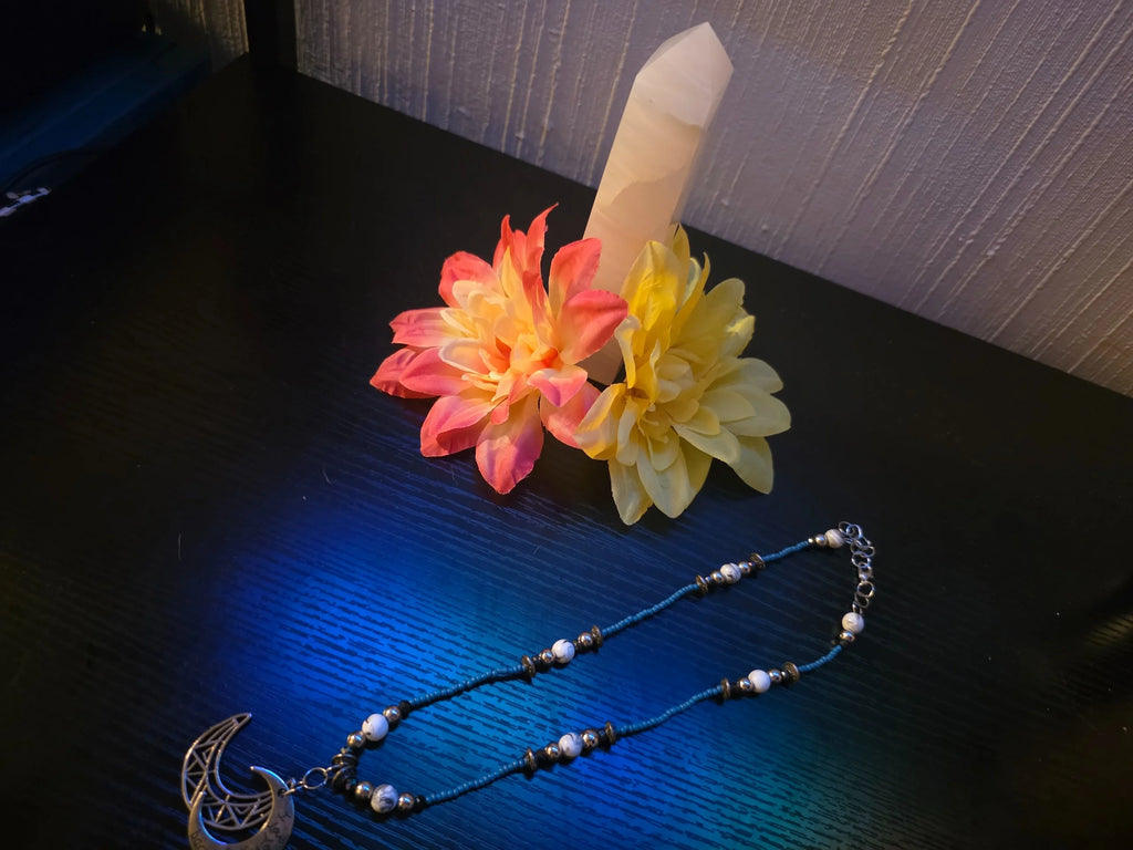 🌙 "Over the Moon" Stained-Glass Statement Necklace