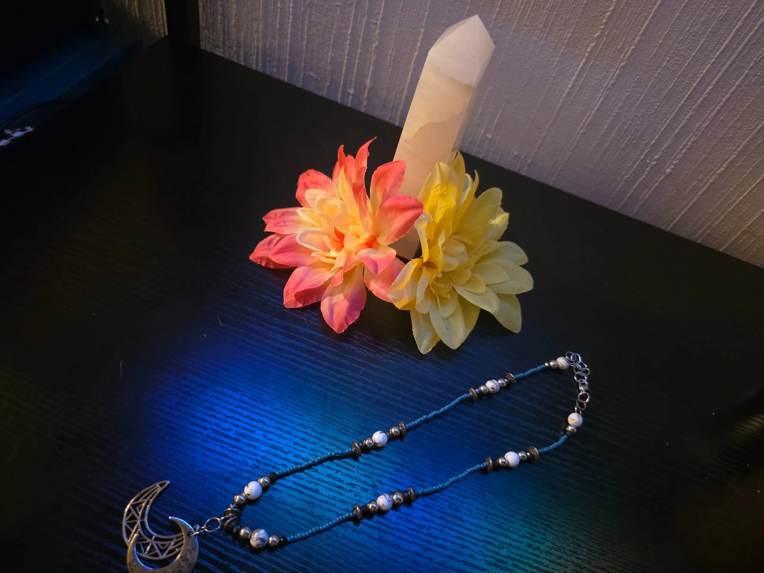 🌙 "Over the Moon" Stained-Glass Statement Necklace